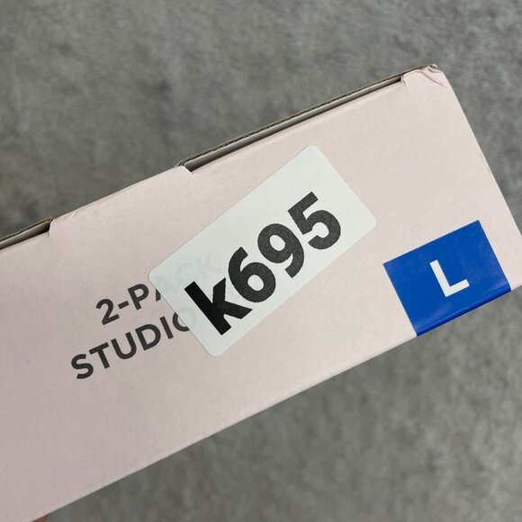 NEW Danskin Women's L Studio Bra 2-Pack High Neck Racerback Blue White - Picture 6 of 6